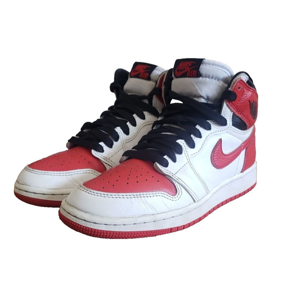 Nike Air Jordan 1 Mid Gym Red White Black 575441-161 Youth Size 4